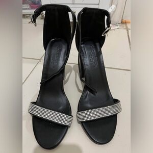 Charlotte Russe Black Heels with Silver Accents